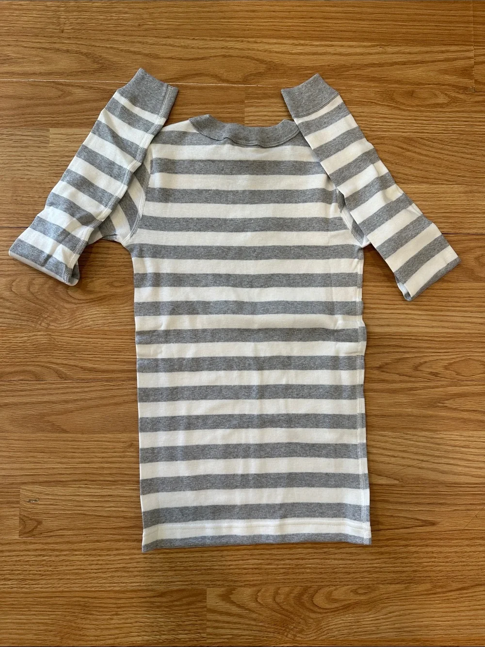 Hanna Andersson Gray White Striped HannaJams Pajama Set Size 10 Boys Girls NWT